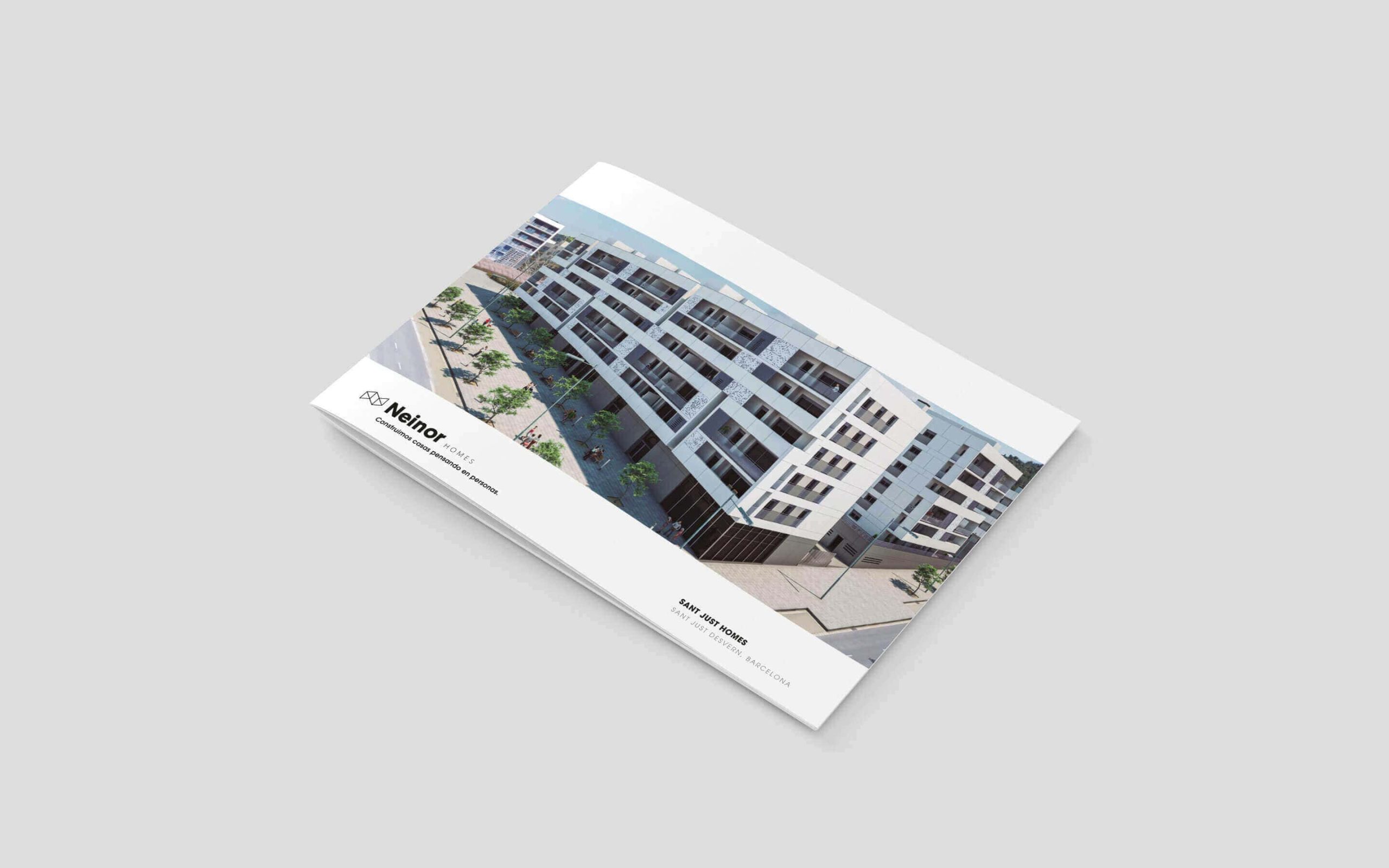 Interior del brochure de Neinor Homes maquetado por Mariona Agency