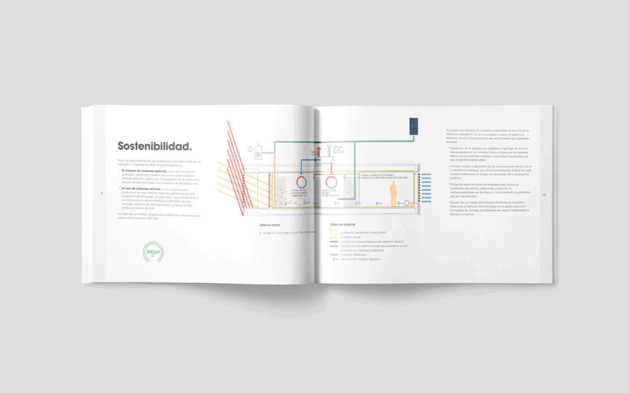 Brochure corporativo de Neinor Homes con artes finales de Mariona Agency